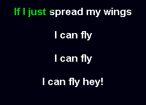 If I just spread my wings
I can fly

I can f1y

I can fly hey!