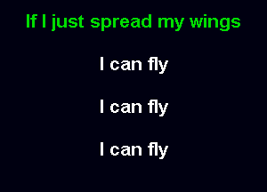 If I just spread my wings

I can fly
I can f1y

I can 11y