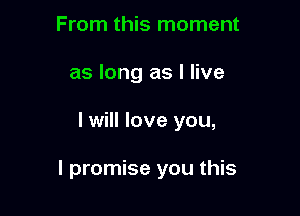 From this moment
as long as I live

I will love you,

I promise you this