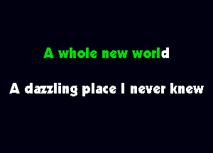 A whole new world

A dazzling place I never knew