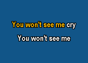 You won't see me cry

You won't see me