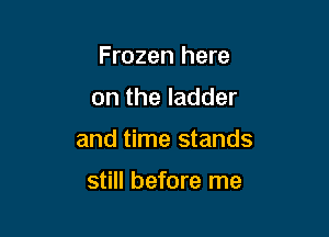 Frozen here
on the ladder

and time stands

still before me