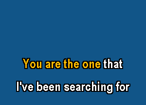 You are the one that

I've been searching for