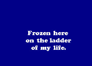 Frozen here
on the ladder
0? my life.