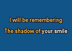 I will be remembering

The shadow of your smile