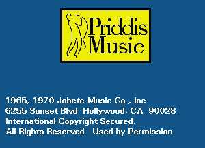1965, 1970 Jobete Music Co , Inc

6255 Sunset Blvd, Hollywood. CA 90028
International Copyright Secured

All Rights Reserved Used by Permission
