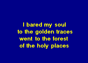 l bared my soul

to the golden traces
went to the forest
of the holy places