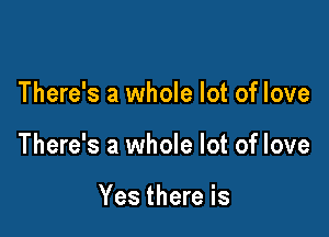 There's a whole lot of love

There's a whole lot of love

Yes there is