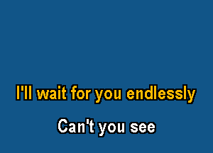 I'll wait for you endlessly

Can't you see