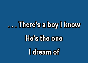 ...There's a boy I know

He's the one

I dream of