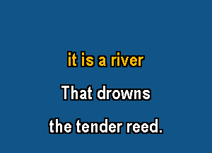 it is a river

That drowns

the tender reed.