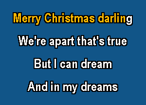 Merry Christmas darling

We're apart that's true
But I can dream

And in my dreams