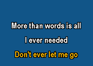 More than words is all

leverneeded

Don't ever let me go