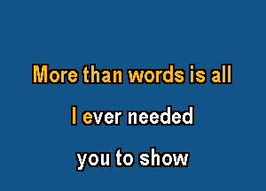 More than words is all

leverneeded

you to show