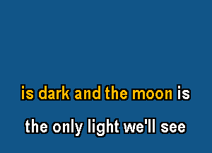 is dark and the moon is

the only light we'll see