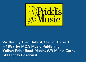 Written by Glen Ballard, Siedah Garrett

Q 1987 by MCA Music Publishing.

Yellow Brick Road Music, W'B Music Corp.
All Rights Reserved