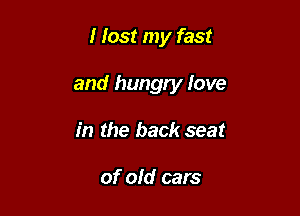 I lost my fast

and hungry love
in the back seat

of aid cars