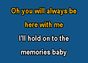 Oh you will always be

here with me
I'll hold on to the

memories baby