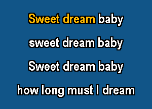 Sweet dream baby
sweet dream baby

Sweet dream baby

how long must I dream