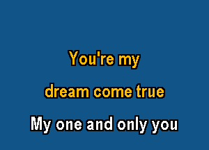You're my

dream come true

My one and only you