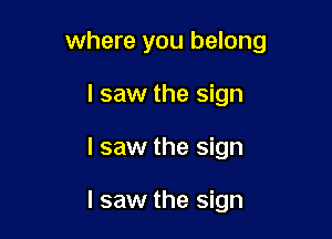 where you belong

I saw the sign
I saw the sign

I saw the sign