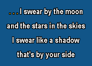 ...lswear by the moon
and the stars in the skies

I swear like a shadow

that's by your side