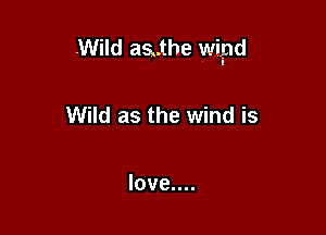 .Wild as..the wipd

Wild as the wind is

love....