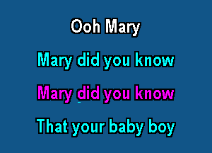 Ooh Mary
Mary did you know

That your baby boy