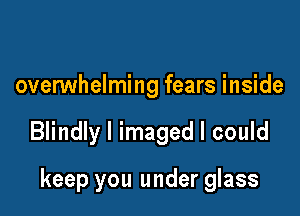 ovenNhelming fears inside

Blindly l imaged I could

keep you under glass