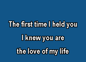 The first timel held you

I knew you are

the love of my life