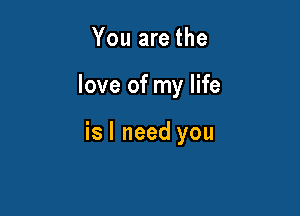 You are the

love of my life

is I need you