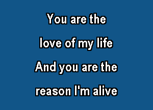 You are the

love of my life

And you are the

reason I'm alive