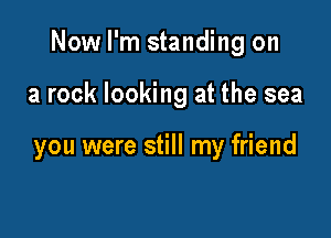 Now I'm standing on

a rock looking at the sea

you were still my friend