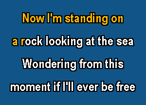 Now I'm standing on

a rock looking at the sea

Wondering from this

moment if I'll ever be free