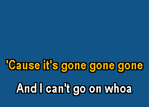 'Cause it's gone gone gone

And I can't go on whoa