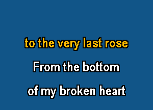 to the very last rose

From the bottom

of my broken heart