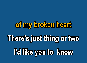of my broken heart

There's just thing or two

I'd like you to know