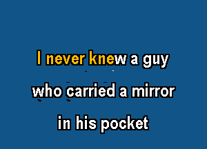 I never knew a guy

who carried a mirror

in his pocket