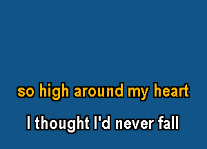 so high around my heart

lthought I'd never fall