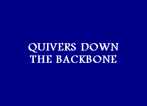 QUIVERS DOWN

THE BACKBONE