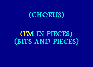 (CHORUS)

(I'M IN PIECES)
(BITS AND PIECES)