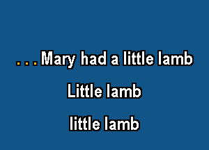 . . . Mary had a little lamb

Little lamb
little lamb