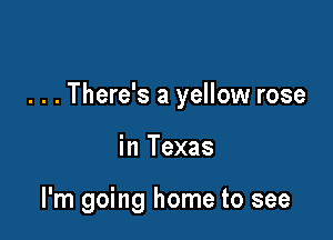 . . . There's a yellow rose

in Texas

I'm going home to see