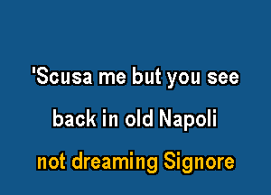 'Scusa me but you see

back in old Napoli

not dreaming Signore