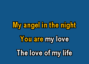 My angel in the night

You are my love

The love of my life