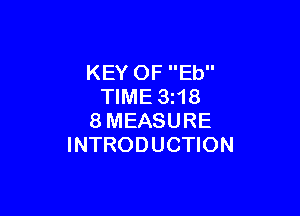 KEY OF Eb
TIME 3z18

8MEASURE
INTRODUCTION