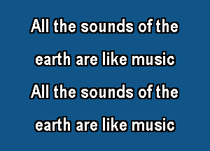 All the sounds ofthe

earth are like music

All the sounds ofthe

earth are like music