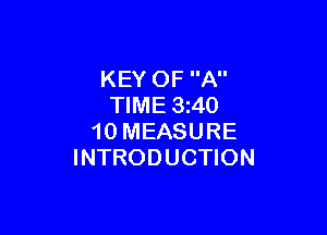 KEY OF A
TIME 3 40

10 MEASURE
INTRODUCTION