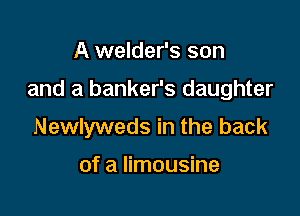 A welder's son

and a banker's daughter

Newlyweds in the back

of a limousine