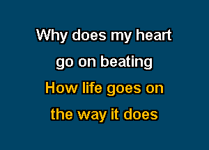 Why does my heart

go on beating

How life goes on

the way it does